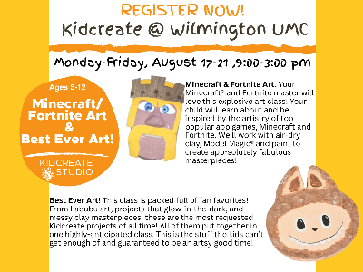 Kidcreate Studio @ Wilmington UMC: Minecraft & Fortnite Art (5-12y)